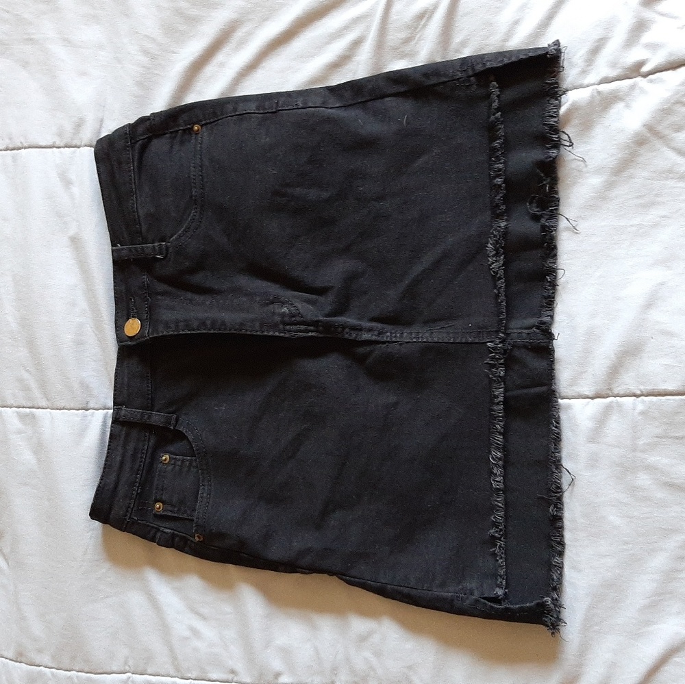 Black Denim Skirt
